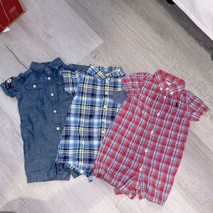 3 boy rompers